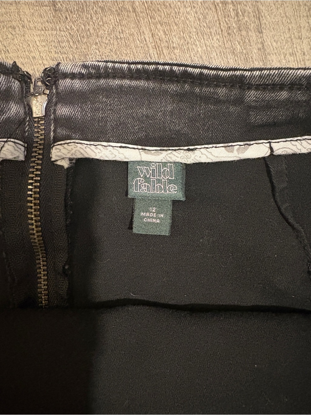 Washed Black Denim Mini Skirt - Picture 2 of 3